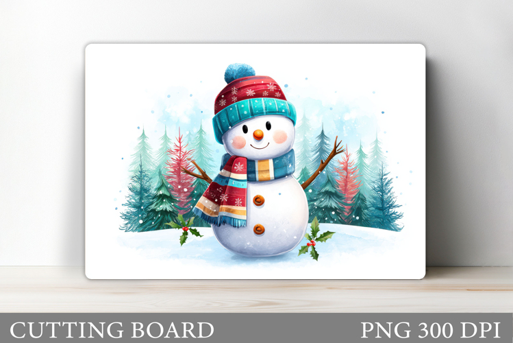 Christmas Cutting Board. Snowman Cutting Board Sublimation