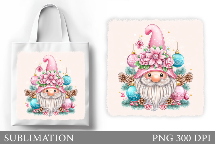 Christmas Gnome Tote Bag. Christmas Tote Bag Sublimation