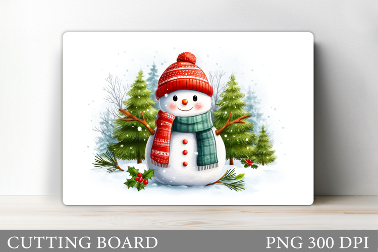 Christmas Cutting Board. Snowman Cutting Board Sublimation