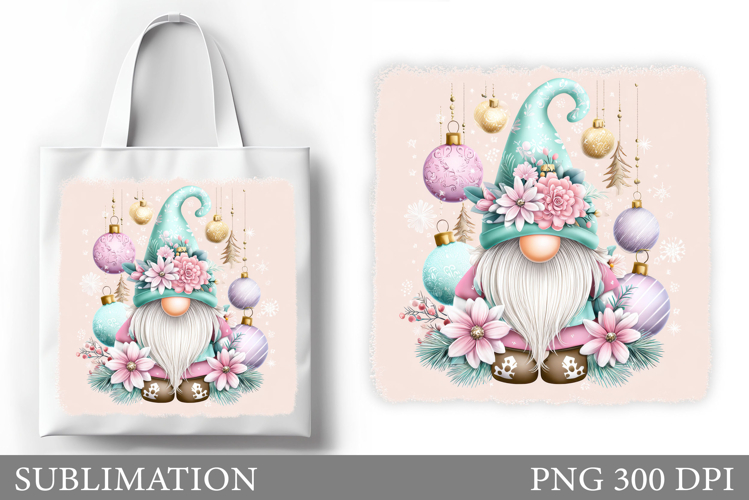 Christmas Gnome Tote Bag. Christmas Tote Bag Sublimation