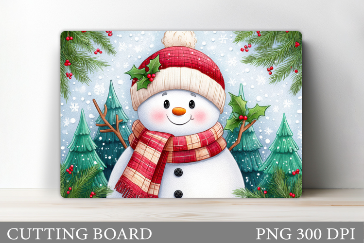 Christmas Cutting Board. Snowman Cutting Board Sublimation