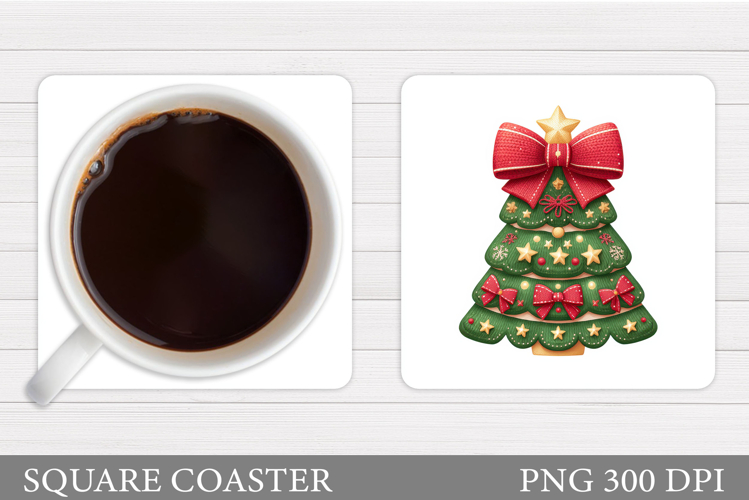 Christmas Tree Coaster Design. Christmas Coaster Sublimation