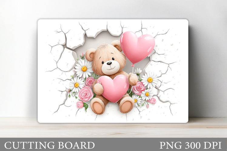 Valentines Bear Cutting Board. Valentines Cutting Board