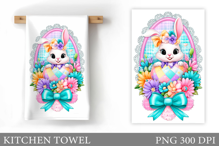 Easter Bunny Kitchen Towel . Easter Kitchen Towel Design
