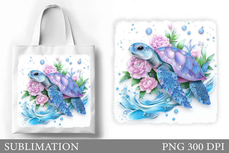 Sea Turtle Tote Bag Sublimation. Turtle Sublimation