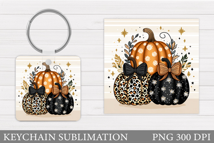 Fall Pumpkin Keychain Sublimation. Pumpkin Keychain Design