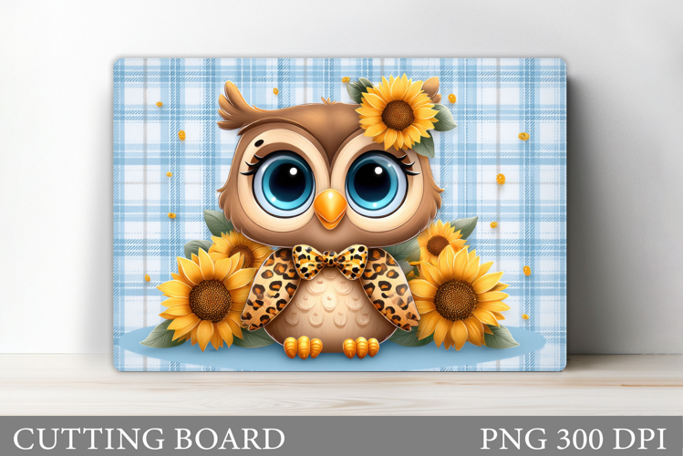 Cute Owl Cutting Board. Owl Flowers Kitchen Cutting Board