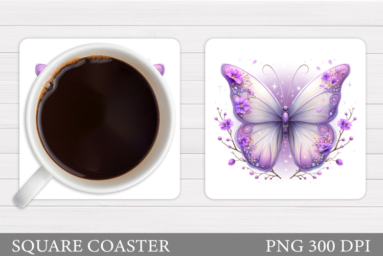 Butterfly Coaster Sublimation. Butterfly Coaster Design
