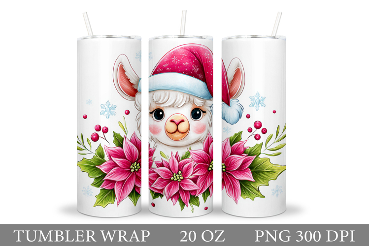 Christmas Lama Tumbler Design. Christmas Tumbler Sublimation
