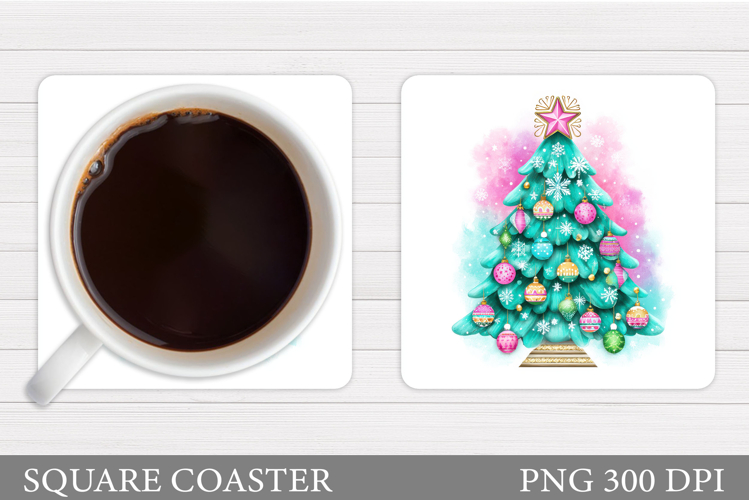 Christmas Tree Coaster Sublimation. Christmas Coaster Design