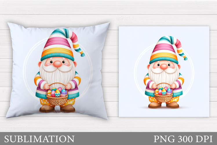 Easter Gnome Pillow Design. Easter Gnome Sublimation