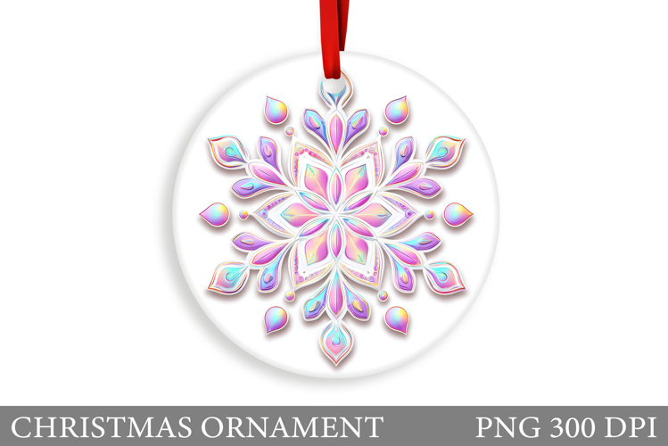 Snowflake Christmas Ornament. Christmas Ornament Sublimation