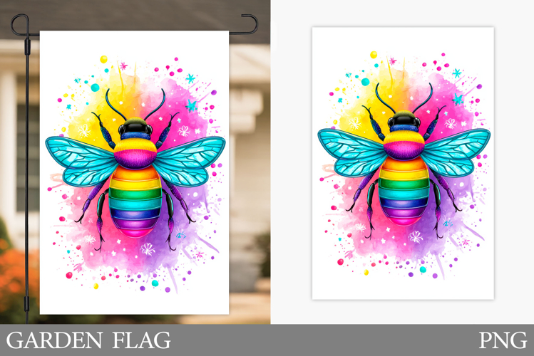 Bee Garden Flag Design. Summer Garden Flag Sublimation