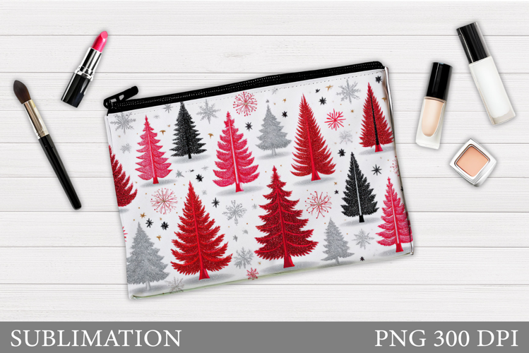 Christmas Cosmetics Bag. Christmas Tree Makeup Bag Design