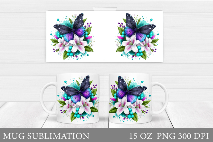 Butterfly Mug Design. Butterfly Mug Sublimation