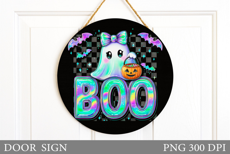 Boo Door Sign Design. Halloween Door Sign Sublimation