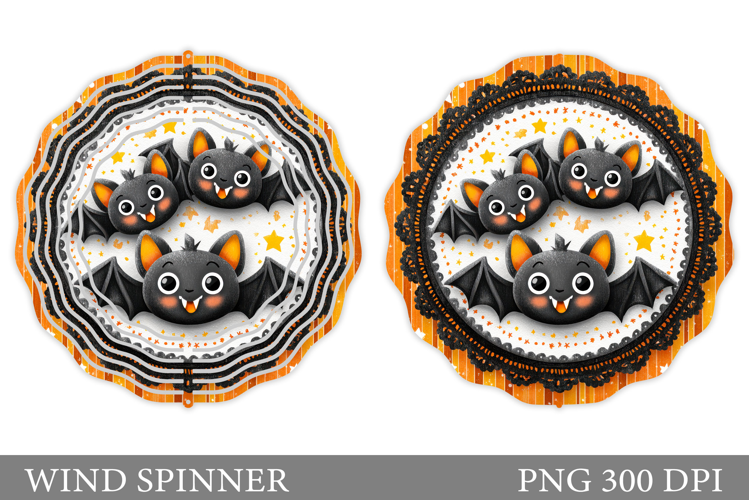 Halloween Bat Wind Spinner Design. Halloween Sublimation
