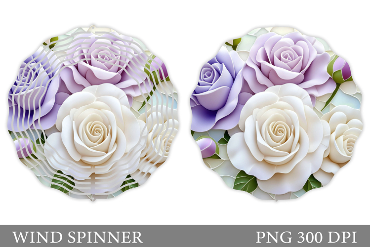 Roses Wind Spinner Design. Flowers Wind Spinner Sublimation