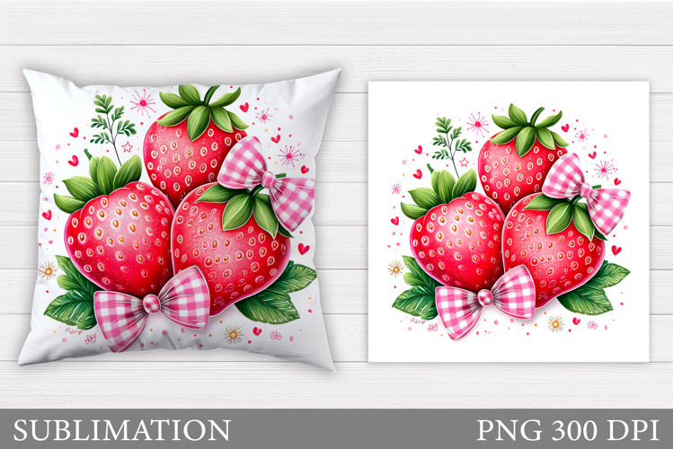 Strawberry Pillow Design. Strawberry Sublimation