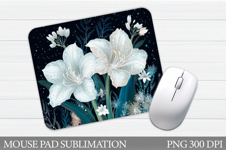 Flowers Mouse Pad Sublimation. Floral Mouse Pad Design example image 1