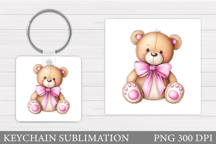 Valentines Bear Keychain. Cute Bear Keychain Design