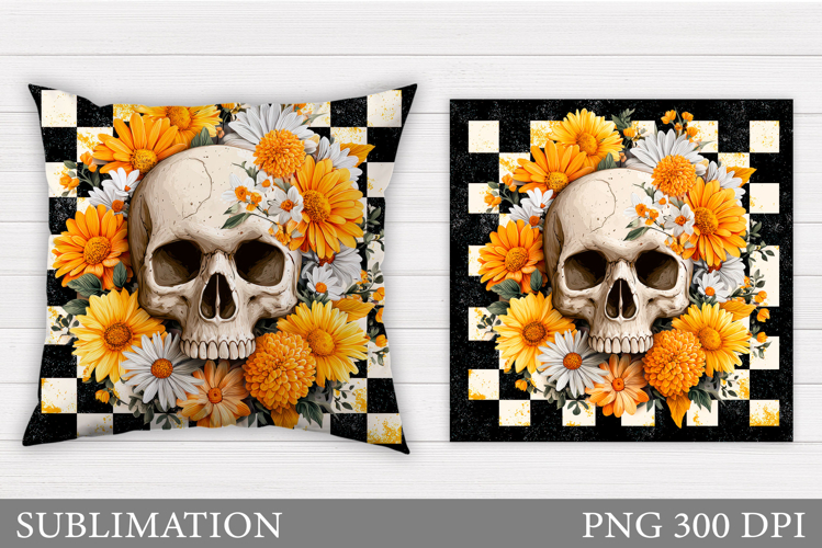 Skull Pillow Sublimation. Halloween Pillow Sublimation example image 1