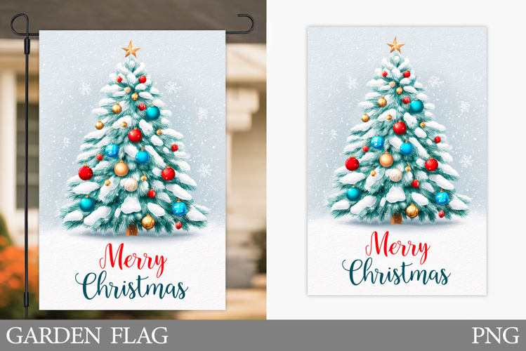 Christmas Tree Garden Flag. Christmas Garden Flag Design
