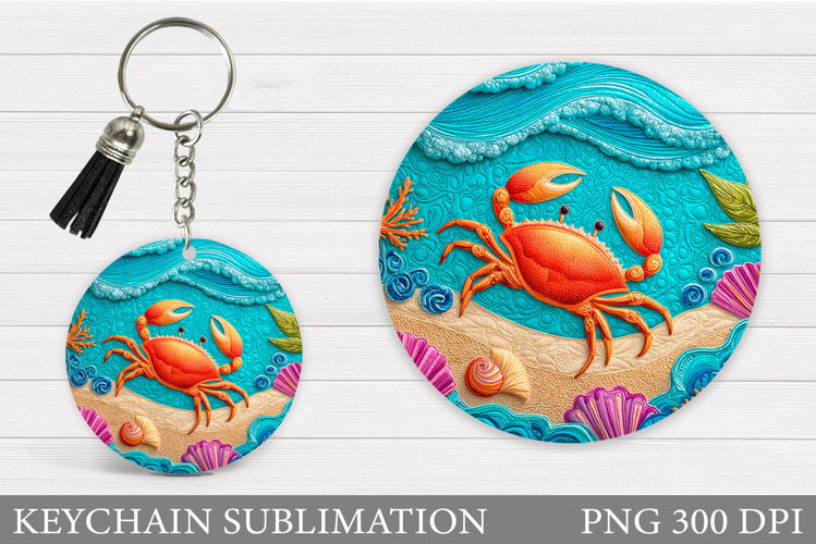 Crab Keychain Design. Crab Sublimation