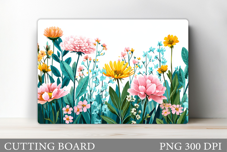 Floral Cutting Board Design. Flowers Cutting Board