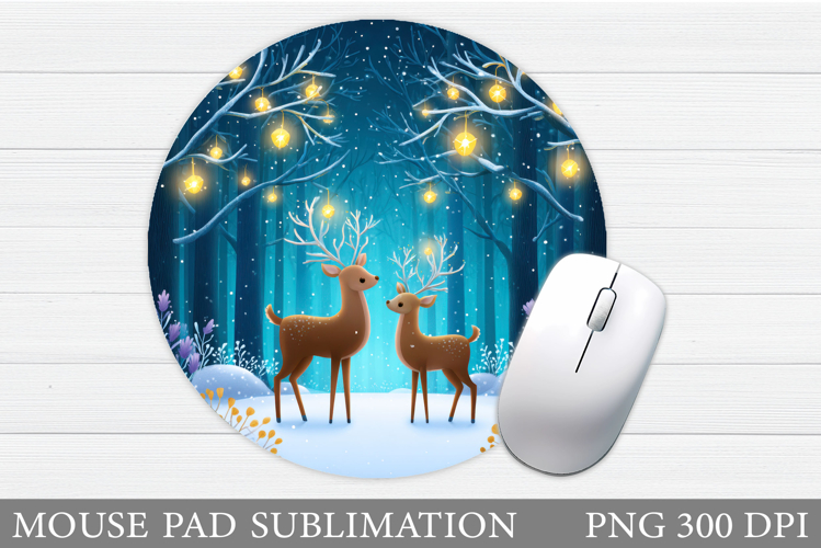 Reindeer Mouse Pad Sublimation. Christmas Mouse Pad Design