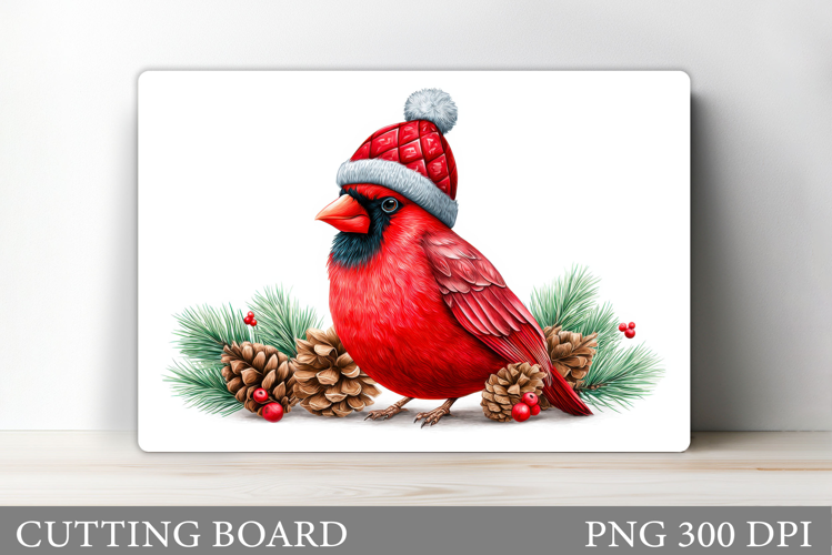 Cardinal Cutting Board Design. Christmas Cutting Board