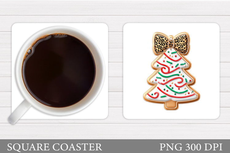 Christmas Tree Cakes Coaster. Christmas Coaster Sublimation