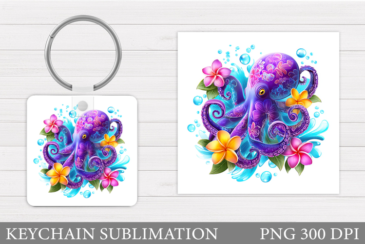Octopus Keychain Design. Octopus Sublimation