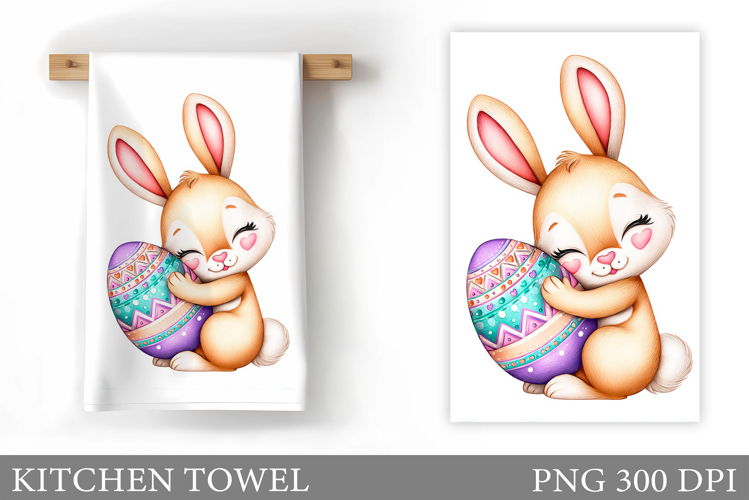Easter Bunny Kitchen Towel. Bunny Kitchen Towel Sublimation