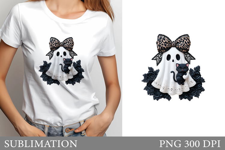 Cute Ghost Sublimation. Cute Ghost T-Shirt Design