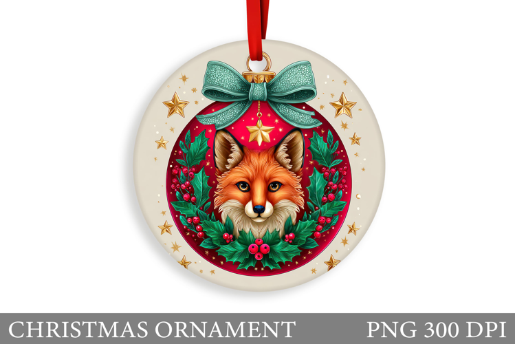 Fox Christmas Ornament. Christmas Ornament Sublimation