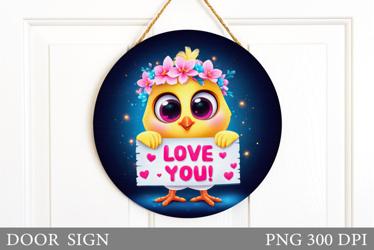 Valentines Chick Door Sign. Valentines Door Sign Design