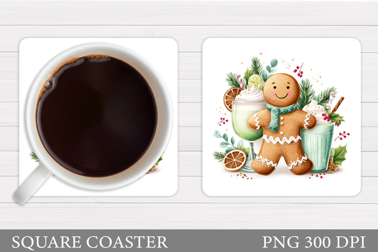 Gingerbread Coaster Design. Christmas Coaster Sublimation