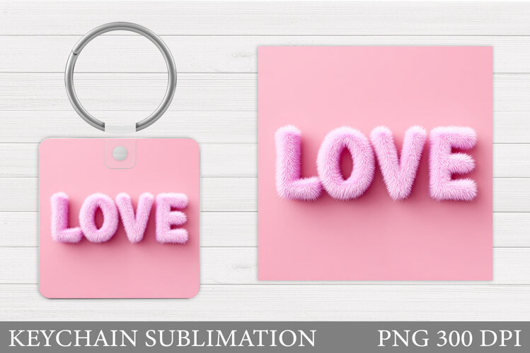 Love Keychain Design. Valentine Keychain Sublimation example image 1