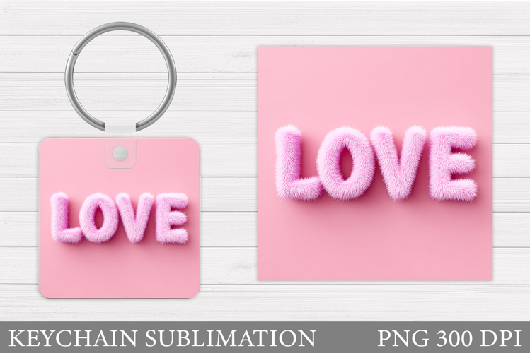 Love Keychain Design. Valentine Keychain Sublimation