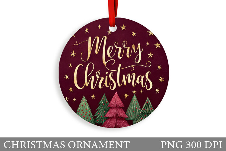 Christmas Ornament Sublimation. Merry Christmas Ornament example image 1