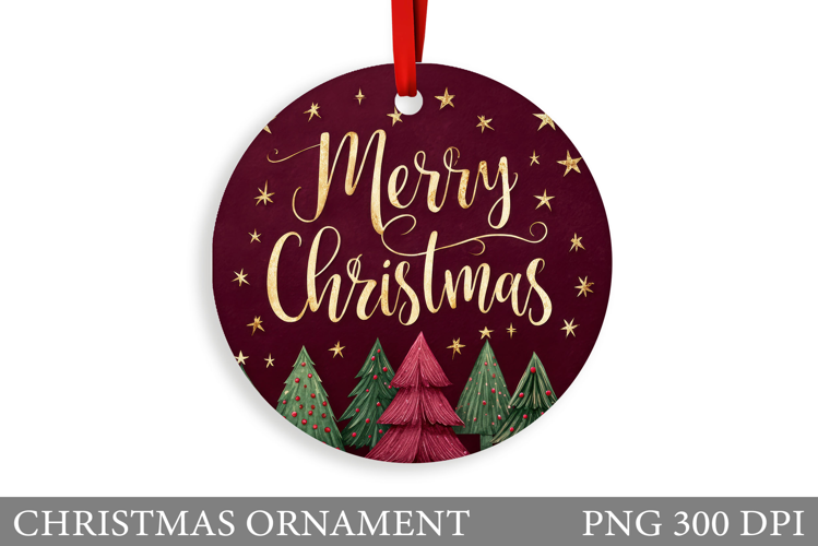 Christmas Ornament Sublimation. Merry Christmas Ornament