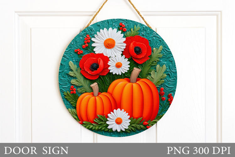 Pumpkin Door Sign Sublimation. Fall Door Sign Design