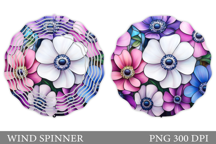 Floral Wind Spinner Sublimation. Flowers Wind Spinner Design
