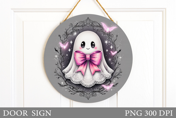 Ghost Door Sign Design. Halloween Door Sign Sublimation
