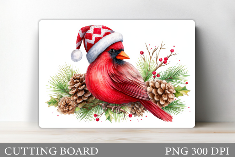 Cardinal Cutting Board Design. Christmas Cutting Board