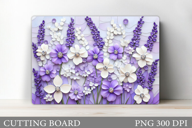 Flowers Cutting Board. Floral Cutting Board Sublimation example image 1