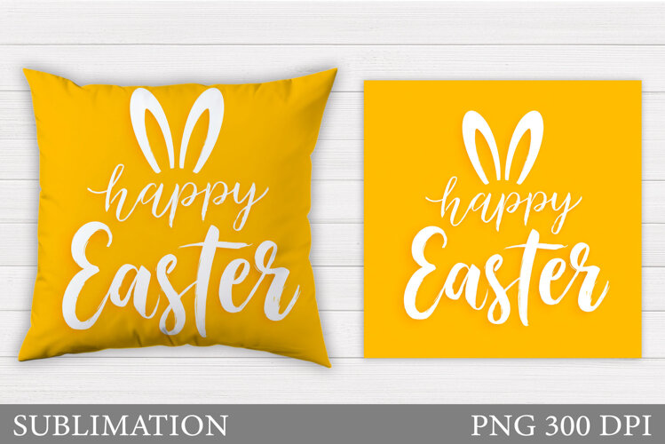 Happy Easter Pillow Design. Easter Sublimation example image 1
