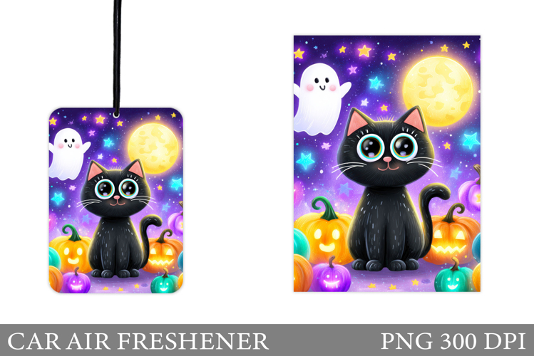 Black Cat Car Air Freshener. Halloween Car Air Freshener