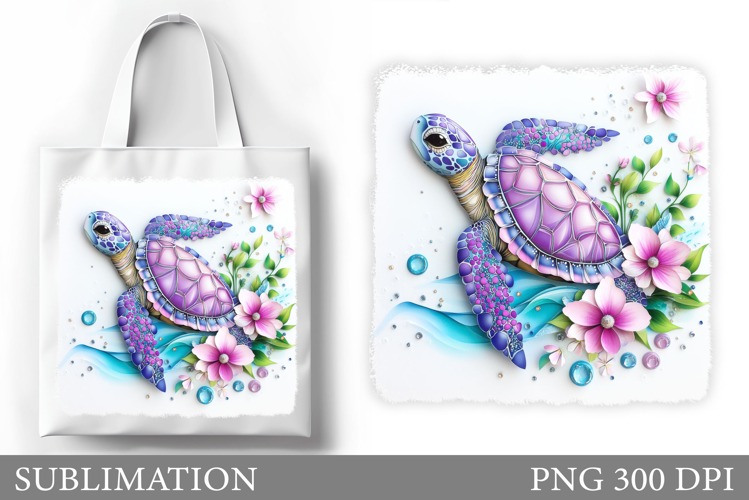 Turtle Tote Bag Sublimation. Sea Sublimation